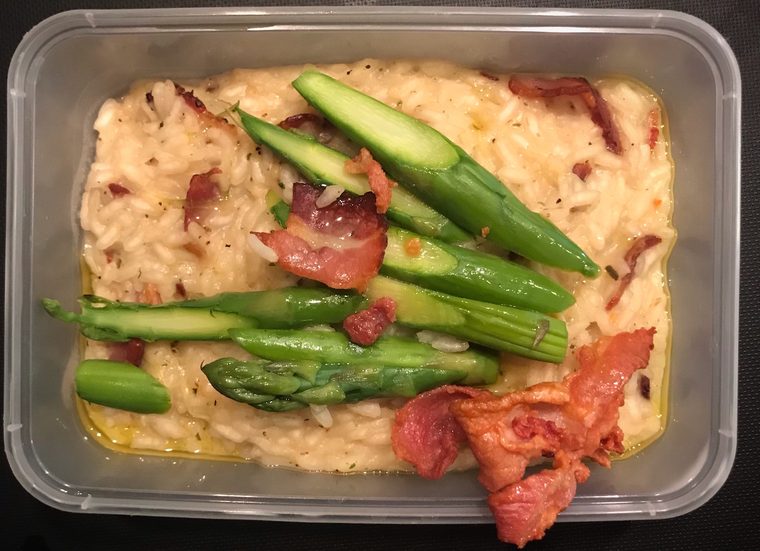 A creamy bake with asparagus and bacon